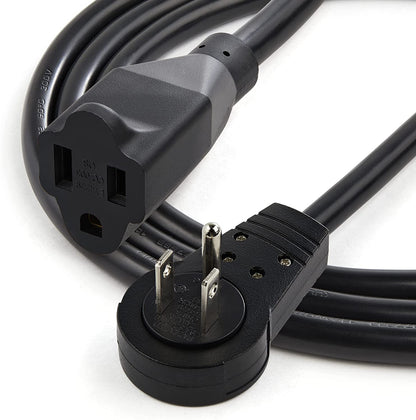 StarTech.com 3ft (1m) Power Extension Cord - 360° Rotating Flat Plug Extension Cord - NEMA 5-15P to NEMA 5-15R, 16 AWG, 125V/15A - Black Short 3-Prong Power Extender Cable (RTPAC1013)