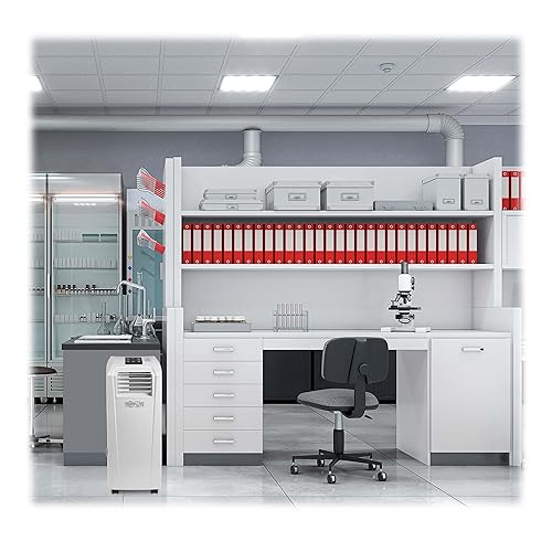 Tripp Lite Portable Air Conditioner with Ionizer & Air Filter for Labs, Offices, Server Racks & Spot Cooling - Self-Contained AC Unit, 12,000 BTU (3.5kW), 120V, White, 2-Year Warranty (SRCOOL12KWT) 12K BTU with Ionizer & Air Filter