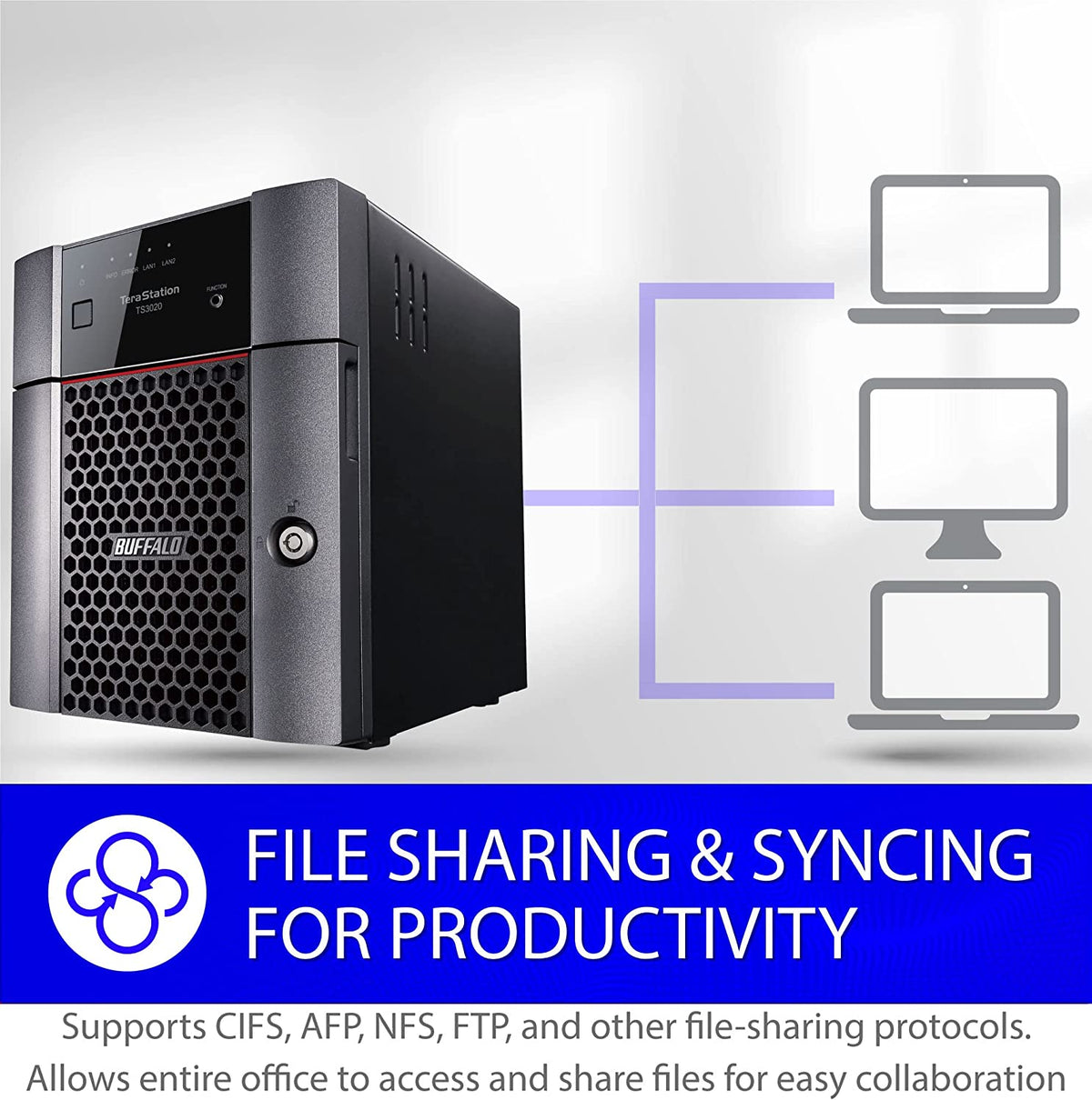 BUFFALO TeraStation 3420DN 4-Bay Desktop NAS 4TB (2x2TB) with HDD NAS Hard Drives Included 2.5GBE / Computer Network Attached Storage / Private Cloud / NAS Storage/ Network Storage / File Server 4 TB (2 x 2TB) TeraStation 3420DN Desktop NAS 4 Drive Bays