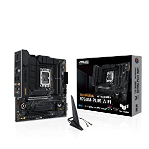 ASUS TUF Gaming B760M-PLUS WiFi (13th and 12th Gen) LGA 1700 mATX Motherboard with PCIe 5.0, 2xPCIe 4.0 M.2 Slots,DDR5,2.5Gb LAN,Front USB 3.2 Gen 2 Type-C, Thunderbolt 4, AEMP II