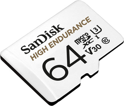SanDisk 64GB High Endurance Video MicroSDXC Card with Adapter for Dash Cam and Home Monitoring Systems - C10, U3, V30, 4K UHD, Micro SD Card - SDSQQNR-064G-GN6IA 64 GB Card Only