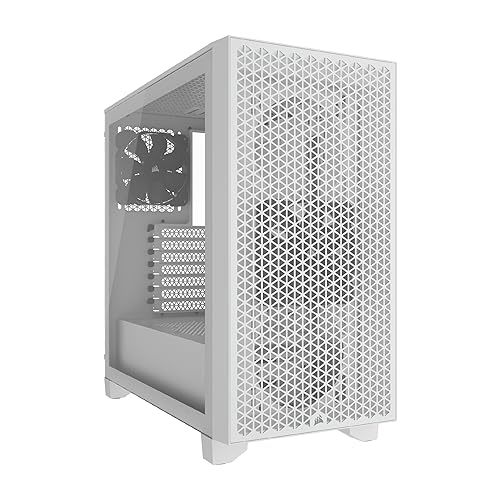 Corsair 3000D Airflow Mid-Tower PC Case – 2X SP120 Elite Fans – Four-Slot GPU Support – Fits up to 8X 120mm Fans – High-Airflow Design – White 3000D AIRFLOW White