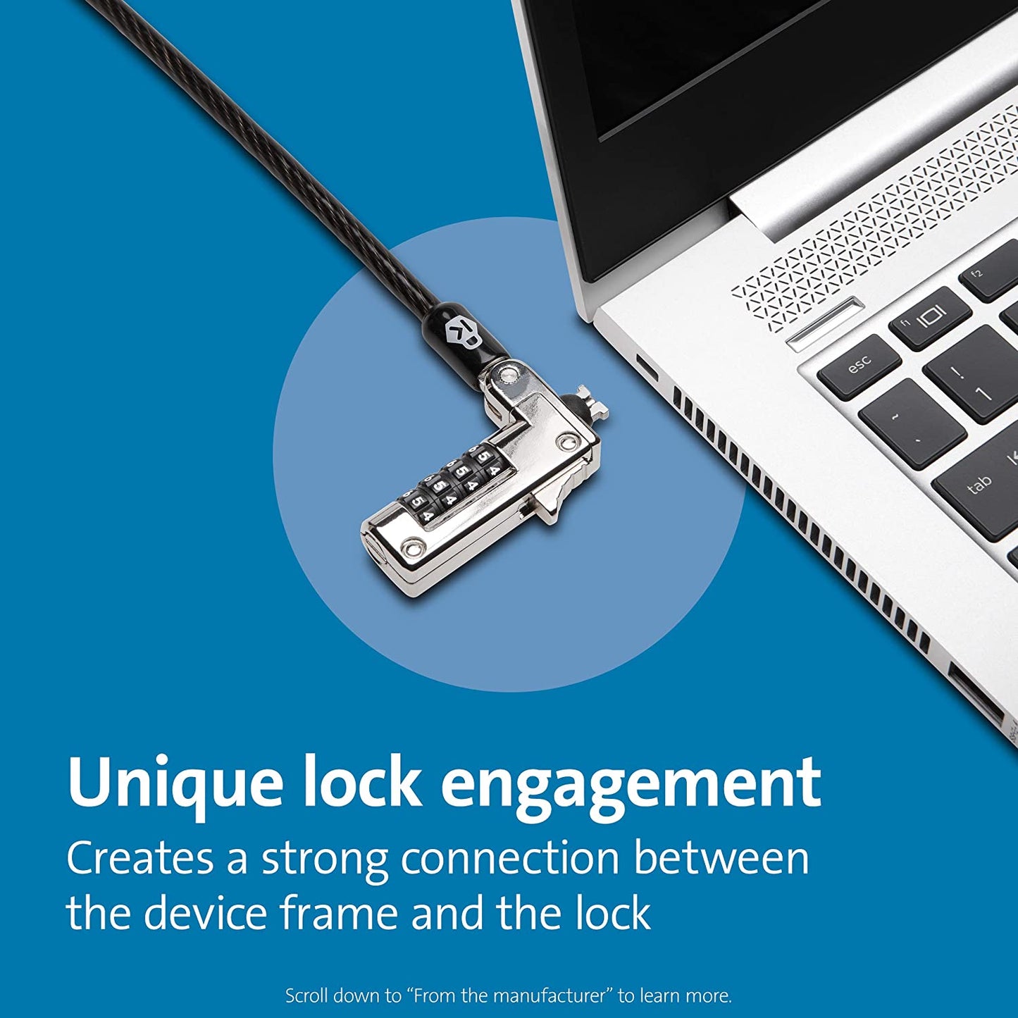 Kensington NanoSaver™ Combination Laptop Lock (Resettable) (K60603WW) For NanoSaver Slot Laptop Lock