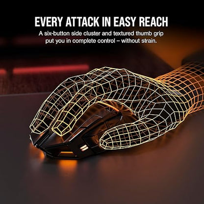 CORSAIR DARKSTAR RGB Wireless Gaming Mouse for MMO, MOBA - 26,000 DPI - 15 Programmable Buttons - Up to 80hrs Battery - iCUE Compatible - Black