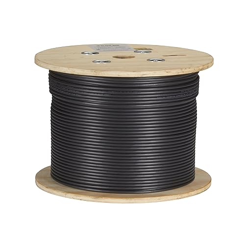 Black Box CAT6A Bulk Cable Stranded SFTP 650MHz cm PVC PoE Black 1000FT