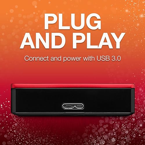 Seagate Backup Plus Portable 5TB External Hard Drive HDD – Red USB 3.0 for PC Laptop and Mac, 2 Months Adobe CC Photography (STDR5000103) 5TB Hard Drive Red