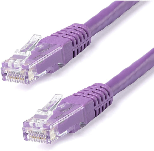 StarTech.com 25ft CAT6 Ethernet Cable - Purple CAT 6 Gigabit Ethernet Wire -650MHz 100W PoE++ RJ45 UTP Molded Category 6 Network/Patch Cord w/Strain Relief/Fluke Tested UL/TIA Certified (C6PATCH25PL) Purple 25 ft / 7.6 m 1 Pack
