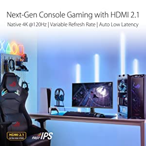 ASUS ROG Strix 32” HDMI 2.1 DSC Gaming Monitor (XG32UQ) - 4K UHD (3840 x 2160), Fast IPS, 160Hz, 1ms, G-SYNC compatible, FreeSync Premium Pro, DisplayPort, USB, HDMI, DisplayHDR600, Variable Overdrive