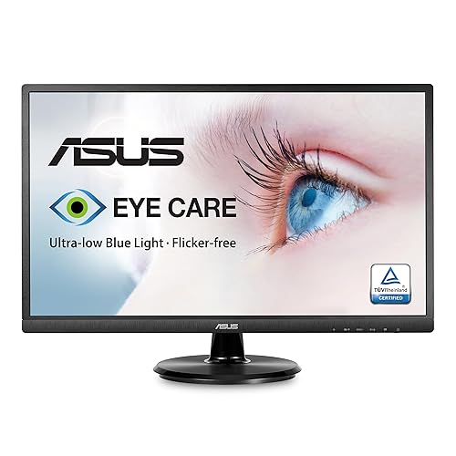 ASUS VA249HE 23.8” Full HD 1080p HDMI VGA Eye Care Monitor with 178° Wide Viewing Angle 23.8 FHD HDMI D-Sub