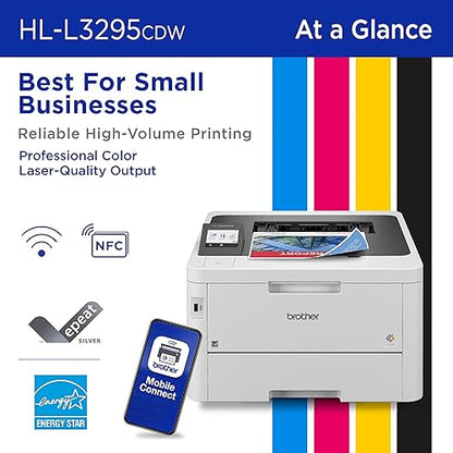 Brother HL-L3295CDW Wireless Compact Digital Colour Printer with Laser Quality Output, Duplex, and NFC