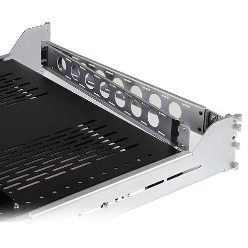 StarTech.com 2U Vented Sliding Rack Shelf w/ Cable Management Arm & Adjustable Mounting Depth - 110lbs / 50kg - 24in Deep Tray 125 lbs | Vented
