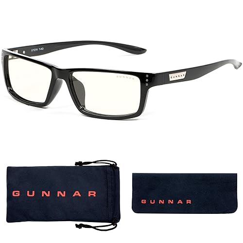 Gunnar Unisex's Amber Max Blue Light Blocking Computer Glasses lens width: 57 mm | nose: 16 mm | frame width: 149 mm | temple: 140 mm | Onyx/liquet