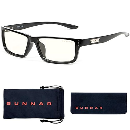 Gunnar Unisex's Amber Max Blue Light Blocking Computer Glasses lens width: 57 mm | nose: 16 mm | frame width: 149 mm | temple: 140 mm | Onyx/liquet