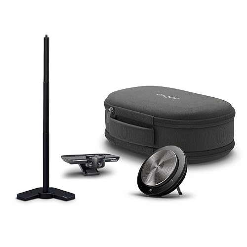 Jabra PanaCast Meet Anywhere+ Video Conference Bundle – Conference Room Camera with 180° Panoramic-4K View – Jabra Speak 750 Conference Speakerphone, UC Certified, USB Cable, Table Stand, Travel Case PanaCast + Speak 750 UC + Table Stand PanaCast