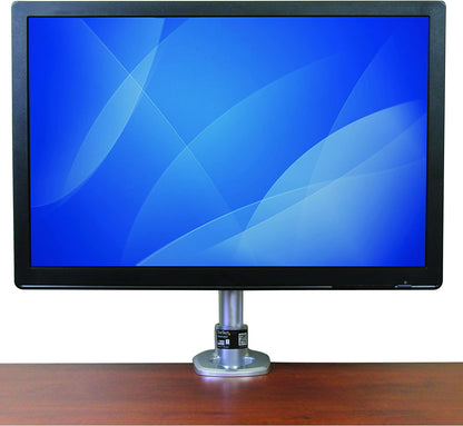 StarTech.com Monitor Desk Mount - Adjustable - Supports Monitors Up to 30lb / 14kg - Premium Single Screen VESA Monitor Mount - Desk &amp; Grommet Clamp -Silver (ARMPIVOT) Silver No Articulating Arm