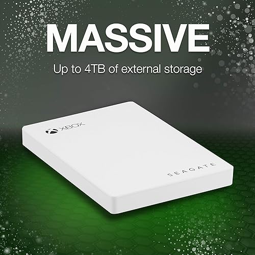 Seagate Game Drive For Xbox 2TB External Hard Drive Portable HDD, USB 3.0 – White, Designed For Xbox One, 1 Month Xbox Game Pass Membership, 1 year Rescue Service (STEA2000417) 2TB Game Pass Edition