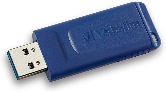 Verbatim 8GB USB 2.0 Flash Drive - Cap-LESS &amp; Universally Compatible - Blue - 97088 8 GB Standard Packaging