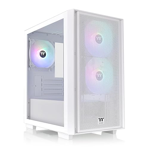 Thermaltake Versa H16 TG ARGB Snow Micro ATX Tower Case; Tempered Glass Side Panel; 3 Pre-Installed ARGB Fans; CA-1Y8-00S6WN-01; 3 Year Warranty