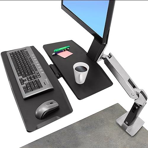 Ergotron – WorkFit-A LD Single Monitor Standing Desk Converter, Sit-Stand Workstation for Tabletops – 5 to 15 lbs, Level Keyboard Tray 5-15 lbs Level Keyboard Tray
