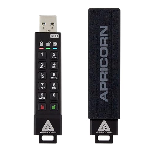Apricorn Aegis Secure Key 3 NX 128GB 256-Bit Encrypted FIPS 140-2 Level 3 Validated Secure USB 3.0 Flash Drive, ASK3-NX-128GB
