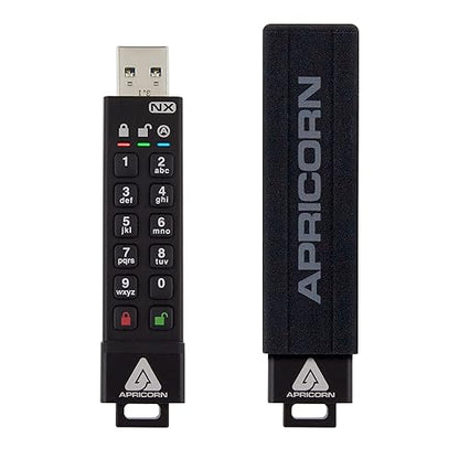 Apricorn Aegis Secure Key 3 NX 128GB 256-Bit Encrypted FIPS 140-2 Level 3 Validated Secure USB 3.0 Flash Drive, ASK3-NX-128GB
