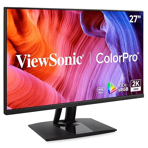 ViewSonic VP2756A-2K 27 Inch IPS QHD 1440p Monitor with Advanced Ergonomics, 100% sRGB Rec 709, Pantone Validated, 90W USB C, HDMI, USB, and DisplayPort Inputs for Home and Office