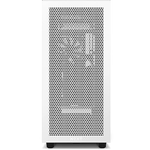 NZXT H7 Flow - CM-H71FG-01 - ATX Mid Tower PC Gaming Case - Front I/O USB Type-C Port - Quick-Release Tempered Glass Side Panel - White/Black