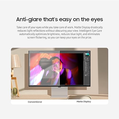 SAMSUNG 27-inch ViewFinity S9 Series 5K High Resolution Computer Monitor, 60 Hz Matte Display, Slim Metal Design, Smart TV Apps, 4K Slimfit Camera - [LS27C900PANXZA] [Canada Version] (2023)