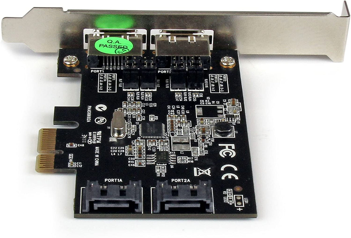 StarTech.com 2 Port PCI Express SATA 6 Gbps eSATA Controller Card - Dual Port PCIe SATA III Card - 2 Int/2 Ext - SATA III 6Gbps (PEXESAT322I) 2x eSATA | 2x SATA
