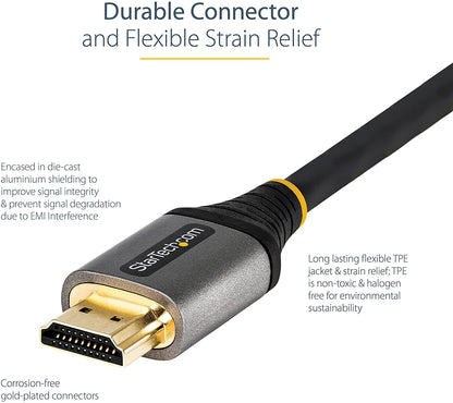 StarTech.com 6ft (2m) Premium Certified HDMI 2.0 Cable - High Speed Ultra HD 4K 60Hz HDMI Cable with Ethernet - HDR10, ARC - UHD HDMI Video Cord - for UHD Monitors, TVs, Displays - M/M (HDMMV2M) 6.6 ft / 2 m