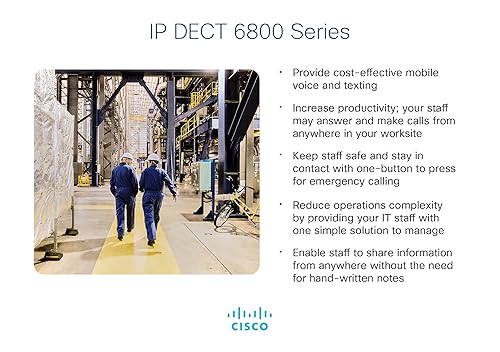 Cisco 6825 IP Phone - Cordless - Cordless - DECT, Bluetooth - Wall Mountable - 1 x Handset Included - VoIP - 1 x Network (RJ-45) - PoE Ports