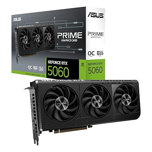 The SFF-Ready ASUS Prime GeForce RTX™ 5060 8GB GDDR7 OC Edition Graphics Card (PCIe® 5.0, 8GB GDDR7, HDMI®/DP 2.1, 2.5-Slot, Axial-tech Fans, Dual BIOS) PRIME RTX5060|OC|8GB
