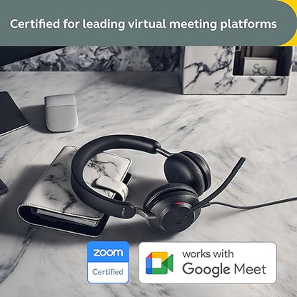Jabra Evolve2 40 SE Wired Stereo Noise-Cancelling Headset - Features 3-Mic Call Technology and USB-A Cable - Works with All Leading Unified Communications Platforms Such as Zoom & Google Meet - Black