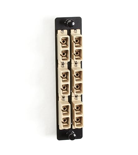 Black Box Corporation Fiber Adapter Panel HIGH Density (6) SC Duplex Ceramic Beige