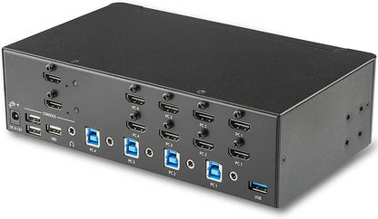 StarTech.com StarTech.com 4-Port Dual Monitor HDMI KVM Switch with Audio &amp; USB 3.0 hub - 4K 30Hz - 4 PC Mac Computer KVM Switch Box for HDMI Display (SV431DHD4KU) 2.5"x5.1"x8.7" USB 3.0 | 4K30Hz