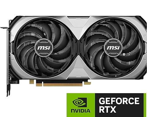 MSI Gaming RTX 4070 Super 12G Ventus 2X OC Graphics Card (NVIDIA RTX 4070 Super, 192-Bit, Boost Clock: 2520 MHz, 12GB GDRR6X 21 Gbps, HDMI/DP, Ada Lovelace Architecture)