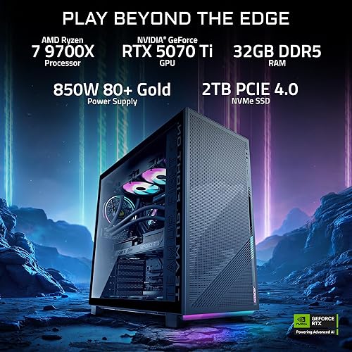 GIGABYTE AORUS Gaming Desktop PC, AMD Ryzen 7 9700X, GIGABYTE RTX 5070 Ti, 32GB DDR5, 2TB SSD, Windows 11, AORUS Prime 5 AP5A7N7T-5000