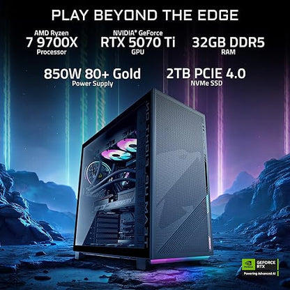 GIGABYTE AORUS Gaming Desktop PC, AMD Ryzen 7 9700X, GIGABYTE RTX 5070 Ti, 32GB DDR5, 2TB SSD, Windows 11, AORUS Prime 5 AP5A7N7T-5000