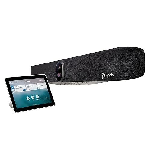 Poly - Studio X70 Video Bar + TC8 Touch Controller (Plantronics + Polycom) - Premium 4K Audio & Video Conferencing for Large Conference Rooms - Camera, Speakers, Mics - Works with Teams, Zoom & More