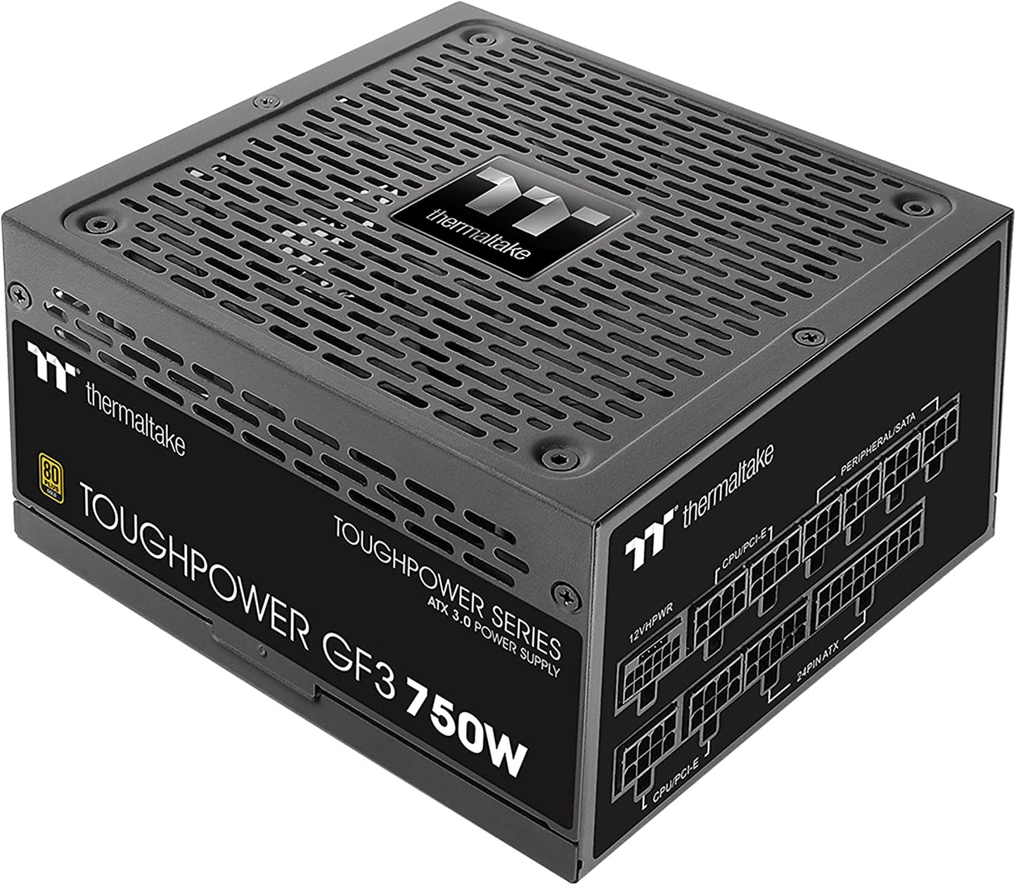 Thermaltake Toughpower GF3 750W 80+ Gold Full Modular SLI/Crossfire Ready ATX 3.0 Standard Power Supply, PCIe Gen.5 12VHPWR Connector Included, PS-TPD-0750FNFAGU-4, 10 Year Warranty Black 750W GF3 ATX3.0