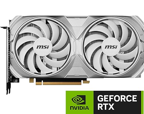 MSI Gaming RTX 4070 Super 12G Ventus 2X White OC Graphics Card (NVIDIA RTX 4070 Super, 192-Bit, Boost Clock: 2520 MHz, 12GB GDRR6X 21 Gbps, HDMI/DP, Ada Lovelace Architecture)