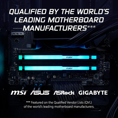 Kingston Fury Beast RGB 16GB 5600MT/s DDR5 CL36 Desktop Memory Single Module | Infrared Sync Technology | AMD Expo | Plug N Play | KF556C36BBEA-16 5600MT/s 16GB