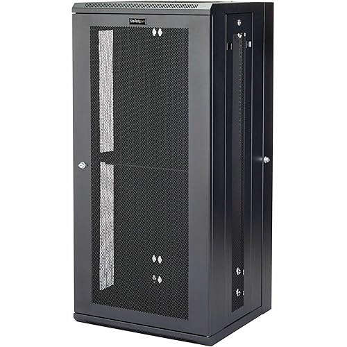 StarTech.com 4-Post 26U Wall Mount Network Cabinet w/ 1U Shelf, 19" Wall-Mounted Server Rack for IT / Data Computer Equipment 49.80"/1264.92mmx22.80"/579.12mmx21.70"/551.18mm