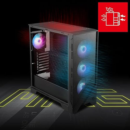 MSI MAG Forge 321R Airflow Mid Tower ATX Gaming Case, ABS Plastic Design, ARGB Fan, ARGB Control Board, Tempered Glass Window