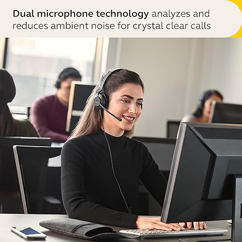 Jabra Evolve2 30 SE Wired Stereo Noise-Cancelling Headset - Features 2-Mic Call Technology and USB-C Cable - Works with All Leading Unified Communications Platforms Such as Zoom & Google Meet - Black
