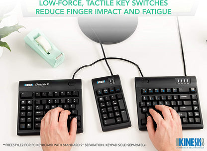 Kinesis Freestyle2 Keyboard for PC- French Canadian Tri-Color Bilingual Legendin