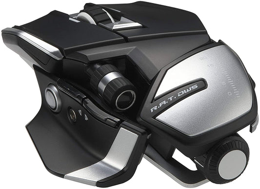 Mad Catz The R.A.T. DWS Bluetooth Wireless Gaming Mouse Dual Mode: Bluetooth 5.0 and 2.4G Wireless -16000 DPI PAW3335DB Optical Sensor, Black (MR07DHINBL00) RAT DWS Wireless-Bluetooth
