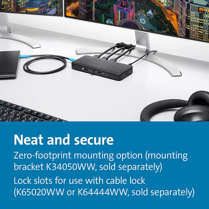 Kensington SD4839P USB-C 10Gbps Triple Video Driverless Docking Station via DP and HDMI Ports with 85W Power Delivery for Windows and USB-C Laptops (K33480NA)