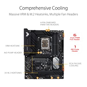 ASUS TUF Gaming H670-PRO WiFi D4 LGA 1700(Intel 12th Gen) ATX Gaming Motherboard (PCIe 5.0, DDR4,14+1 DrMOS,4xM.2 Slots,WiFi 6,2.5 Gb LAN,Front USB 3.2 Gen 1 Type-C,USB 3.2 Gen 2x2 Type-C)