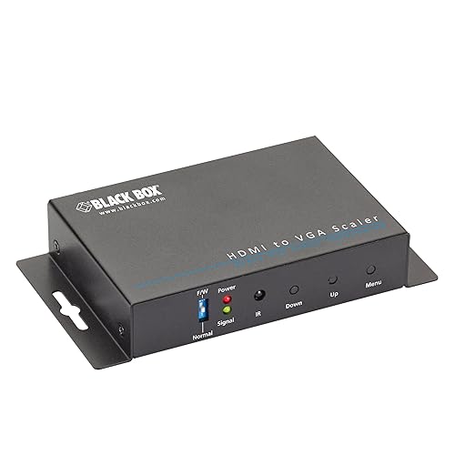 Black Box HDMI-to-VGA Scaler and Converter with Audio - Functions: Video Scaling, Audio Embedding - VGA - USB - Audio Line Out - 1 - Wall Mountable - TAA Compliant